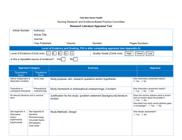 Research Appraisal Tool