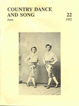 COUNTRY DANCE and SONG 22 June 1992 Country Dance and Song