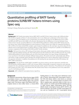 Quantitative Profiling of BATF Family Proteins/JUNB/IRF Hetero-Trimers