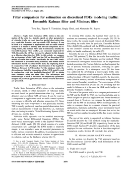 Filter Comparison for Estimation on Discretized Pdes Modeling Traffic