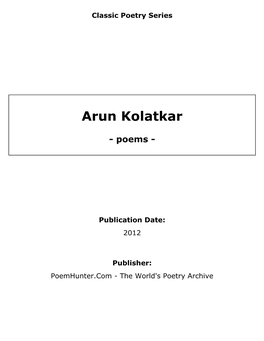 Arun Kolatkar