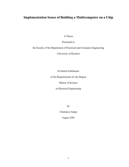 Implementation Issues of Building a Multicomputer on a Chip