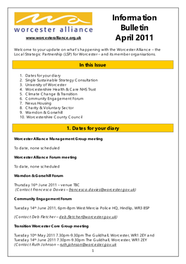 Information Bulletin April 2011