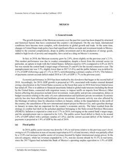 MEXICO 1. General Trends the Growth Dynamic of the Mexican Economy