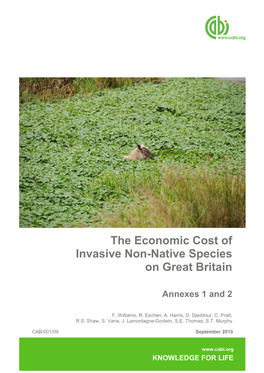 The Economic Cost of Invasive Non-Native Species on Great Britain