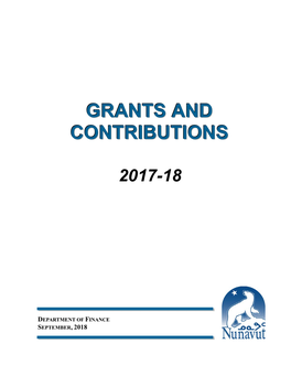 2017-18 Grants and Contributions by Department, Including Recipient, Amount and Purpose of the Funds