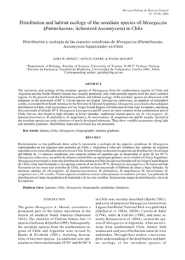 Distribution and Habitat Ecology of the Sorediate Species of Menegazzia (Parmeliaceae, Lichenized Ascomycota) in Chile