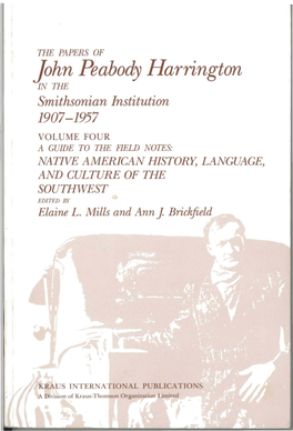 John P. Harrington Papers 1907-1959