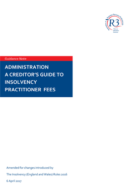 A Creditors' Guide to Insolvency Practitioner Fees