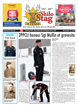 2PPCLI Honour Sgt Mullin at Gravesite This Issue Jules Xavier Shilo Stag