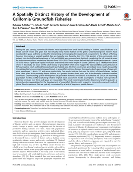 A Spatially Distinct History of the Development of California Groundfish Fisheries