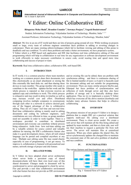 V Editor: Online Collaborative IDE