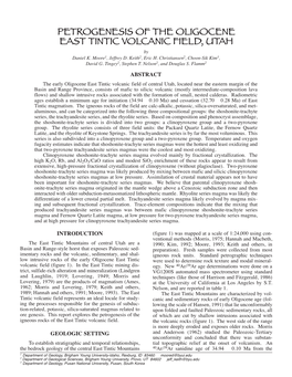 Petrogenesis of the Oligocene East Tintic