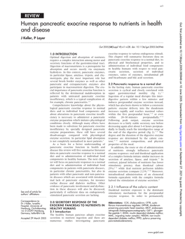 Human Pancreatic Exocrine Response to Nutrients in Health and Disease