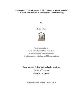 Angiotensin II Type 1 Receptor (AT1R) Changes in Animal Model of Chronic Kidney Disease: Evaluation and Pharmacotherapy