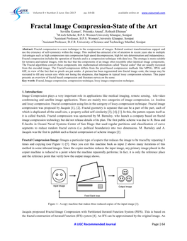 Fractal Image Compression-State of The