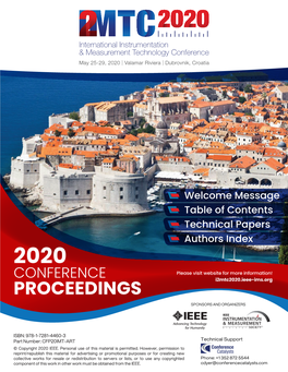 IEEE International Instrumentation and Measurement Technology Conference (I2MTC 2020) Proceedings
