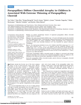 Parapapillary Diffuse Choroidal Atrophy in Children Is Associated with Extreme Thinning of Parapapillary Choroid