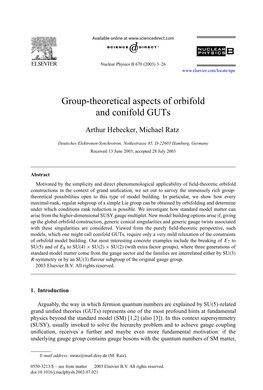 Group-Theoretical Aspects of Orbifold and Conifold Guts