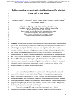 Evidence Against Tetrapod-Wide Digit Identities and for a Limited Frame