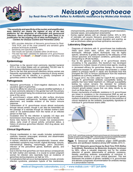 Neisseria Gonorrhoeae by Real-Time PCR with Reflex to Antibiotic Resistance by Molecular Analysis