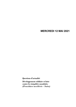 Mercredi 12 Mai 2021