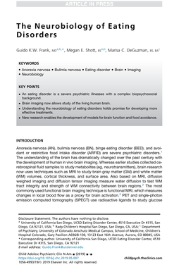 The Neurobiology of Eating Disorders