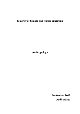 Ministry of Science and Higher Education Anthropology September