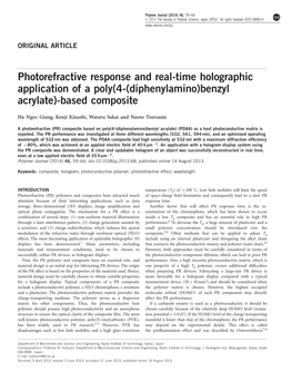 Photorefractive Response and Real-Time Holographic Application of a Poly(4-(Diphenylamino)Benzyl Acrylate)-Based Composite