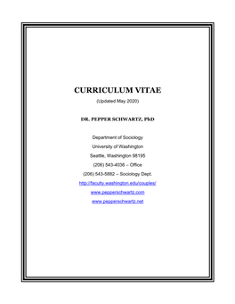 CURRICULUM VITAE (Updated May 2020)