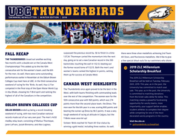 Ubcthunderbirds Swimming Newsletter | Winter Edition | 2018