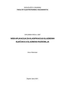 Webaplikacija Zaklasifikacijuglazbenih