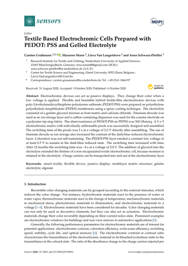 Textile Based Electrochromic Cells Prepared with PEDOT: PSS and Gelled Electrolyte