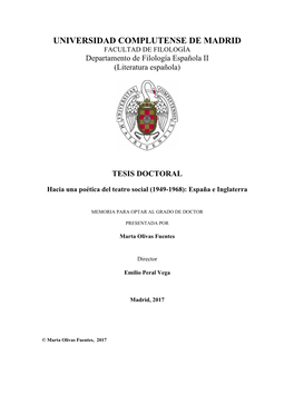 Hacia Una Poética Del Teatro Social (1949-1968): España E Inglaterra