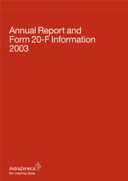 Annual Report and Form 20-F Information 2003 AZ AR Innercovs.Qxd 18/2/04 3:58 PM Page 1