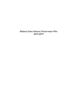 Alabama State Historic Preservation Plan 2014-2019