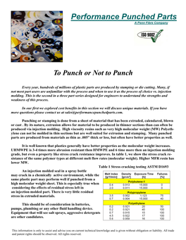 Performance Punched Parts a Penn Fibre Company