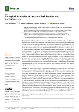 Biological Strategies of Invasive Bark Beetles and Borers Species
