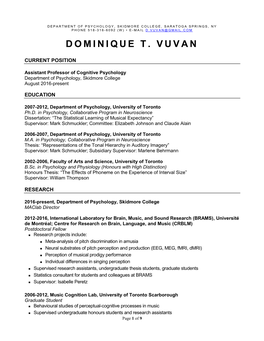 CV Template : Academic Careers