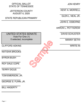 Sample Ballot