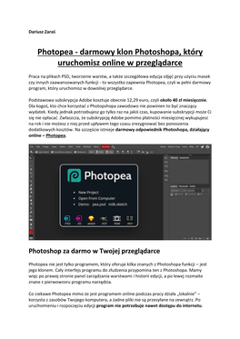 Photopea - Darmowy Klon Photoshopa, Który Uruchomisz Online W Przeglądarce