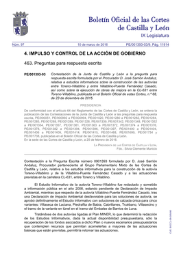 IX Legislatura 4. IMPULSO Y CONTROL DE LA ACCIÓN DE