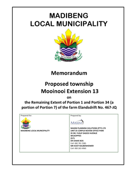 Madibeng Local Municipality Unit 35 Corpus Novem Office Park 35 Dr