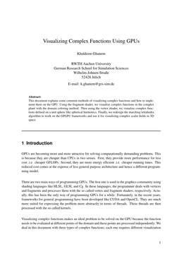 Visualizing Complex Functions Using Gpus