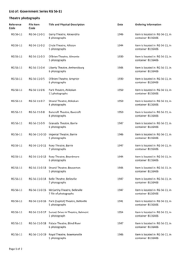 Government Series RG 56-11 Theatre Photographs
