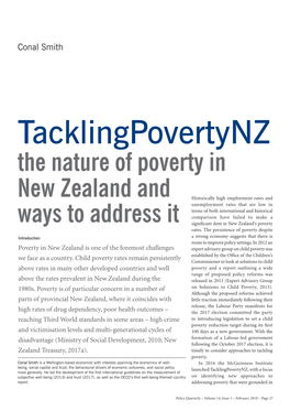 Tacklingpovertynz: the Nature of Poverty in New Zealand and Ways to Address It