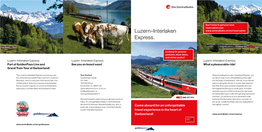 Luzern–Interlaken Express. Weitere Prospekte Und Infos