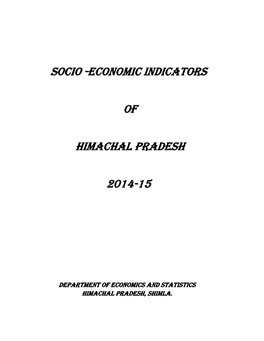 Socio -Economic Indicators of Himachal Pradesh 2014-15