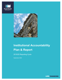 Institutional Accountability Plan & Report