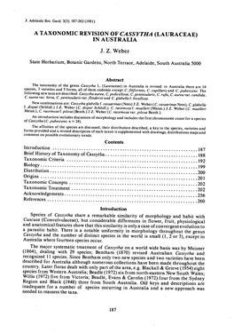 A Taxonomic Revision of Cassytha (Lauraceae)